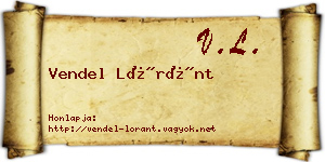 Vendel Lóránt névjegykártya