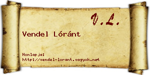 Vendel Lóránt névjegykártya