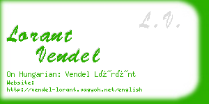 lorant vendel business card